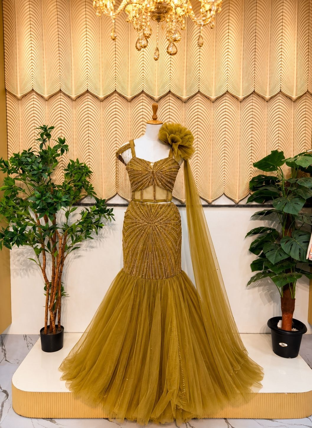 Mehandi Green lehenga 