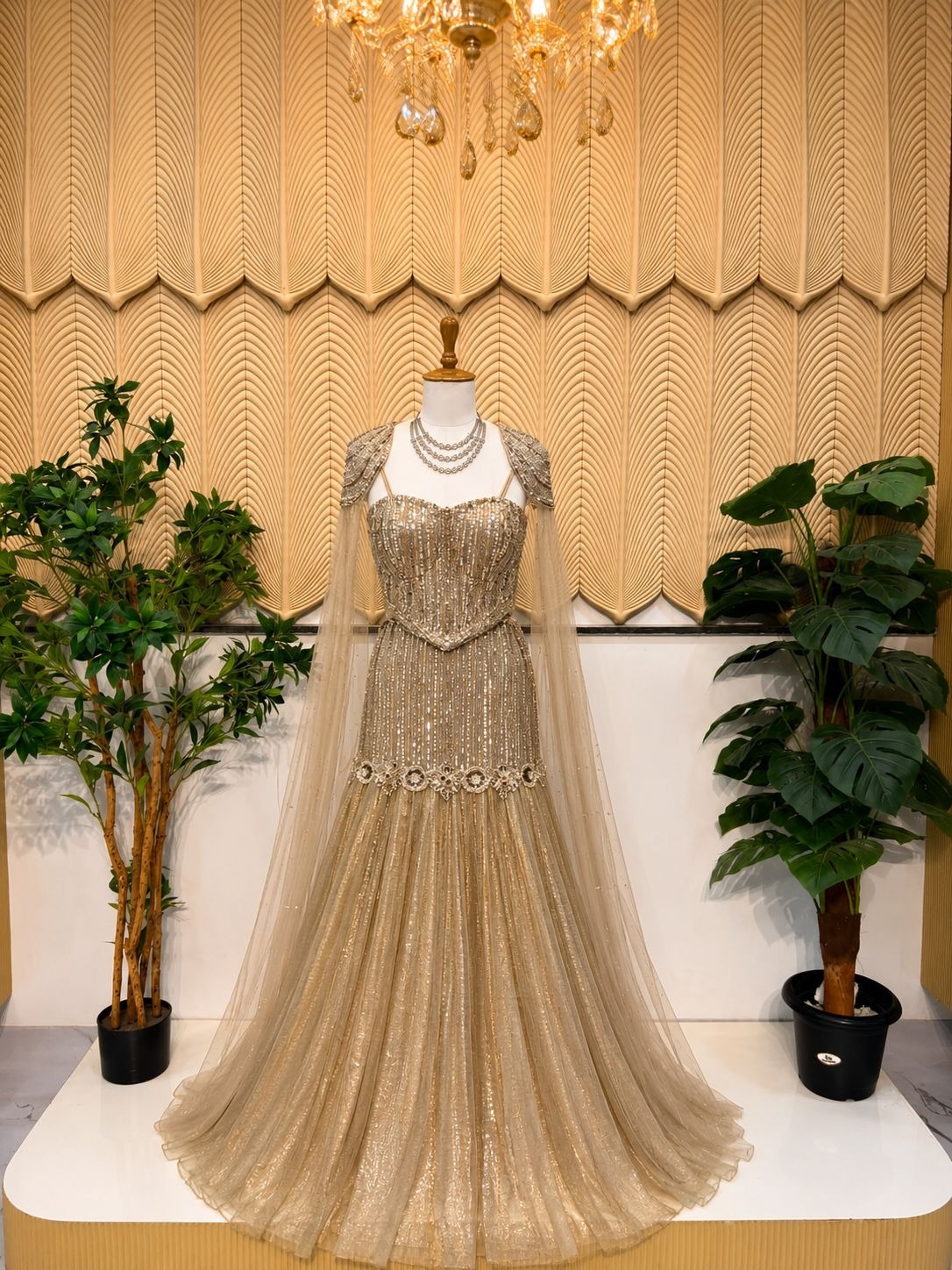 Golden Fishcut lehenga 