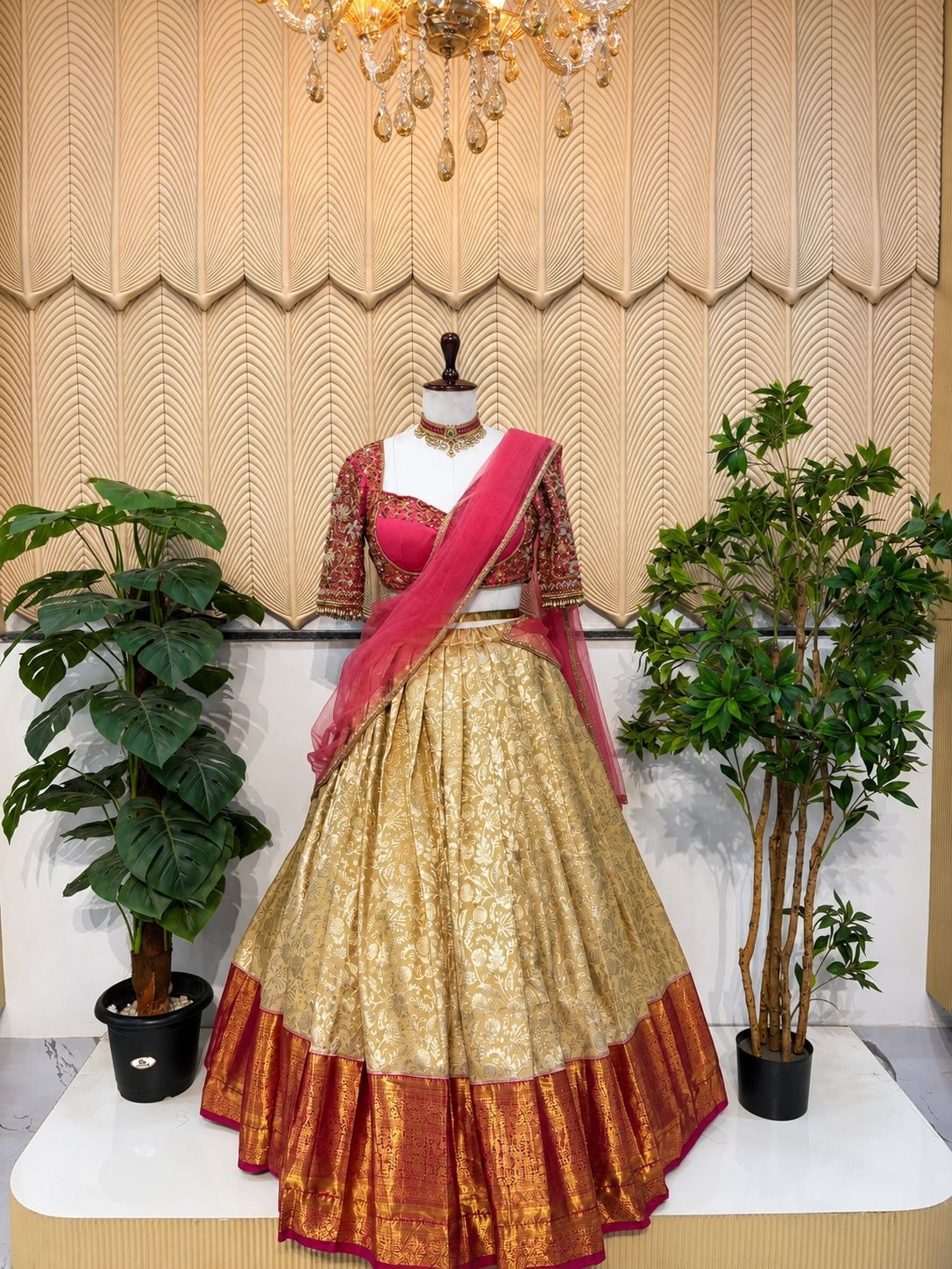 Golden Pink South lehenga 