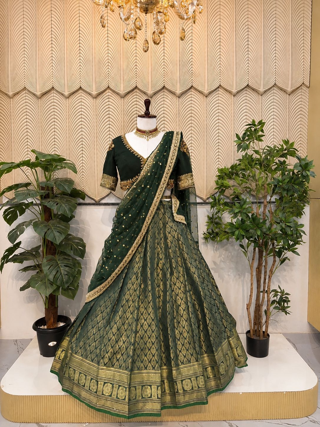 Green south indian lehenga 