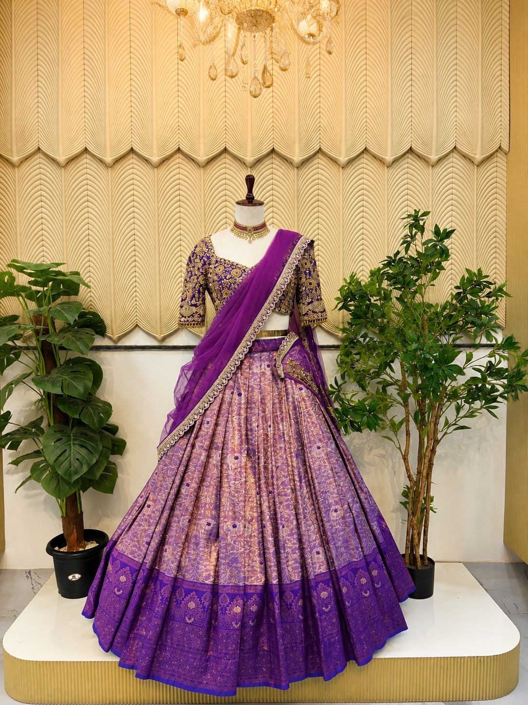 Purple south indian lehenga 