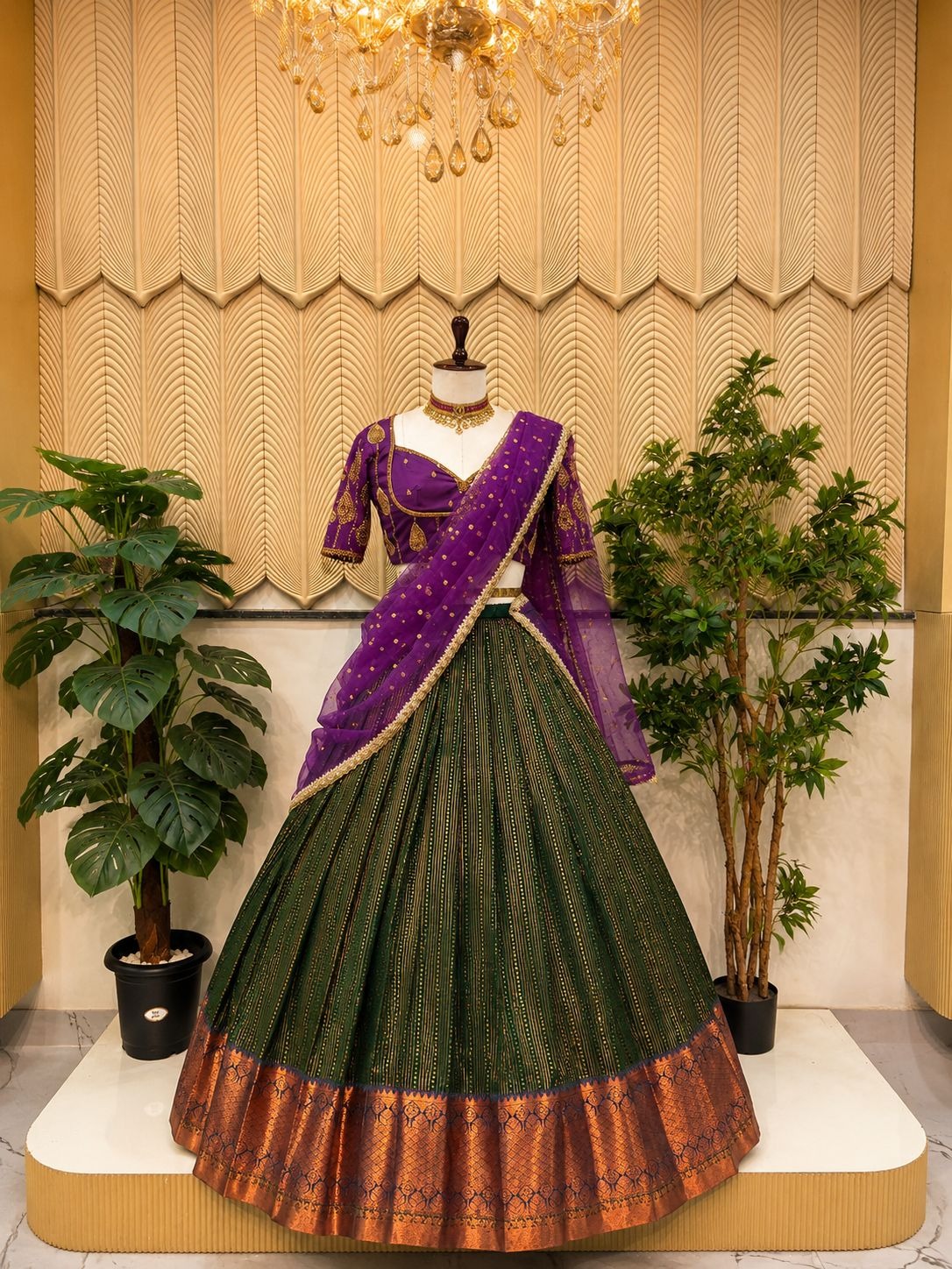 Green south indian lehenga 