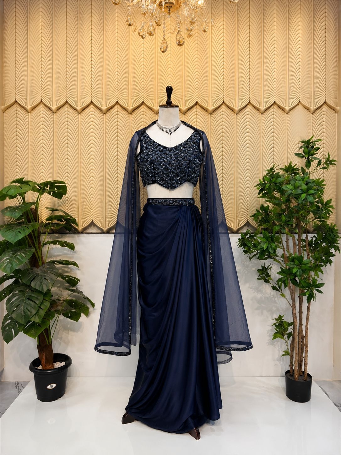 Blue indowestern 
