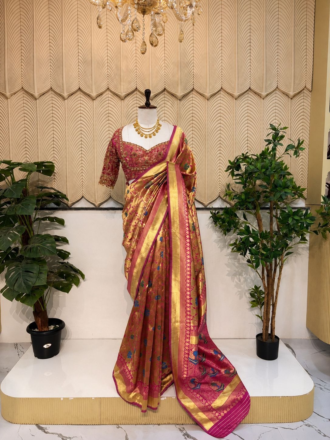 Pink Paithani saree 