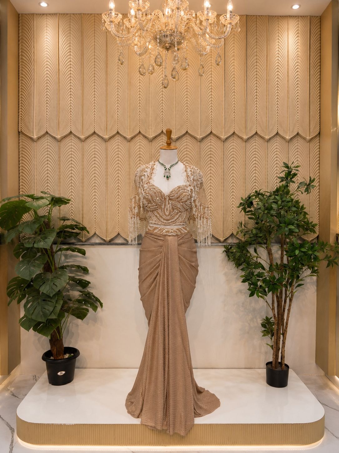 Beige Indowestern 