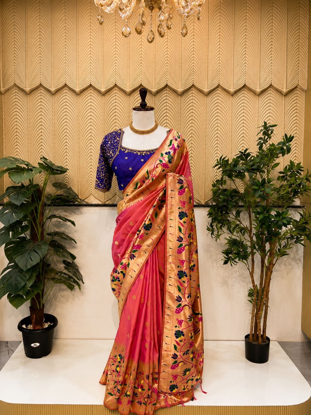 Pink paithani saree 
