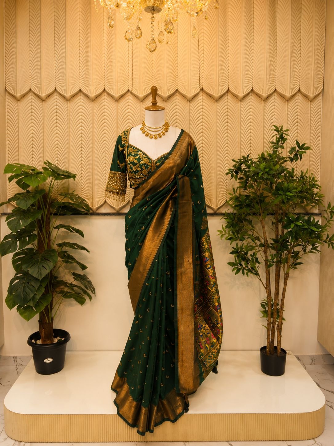 Green Chandracor saree 