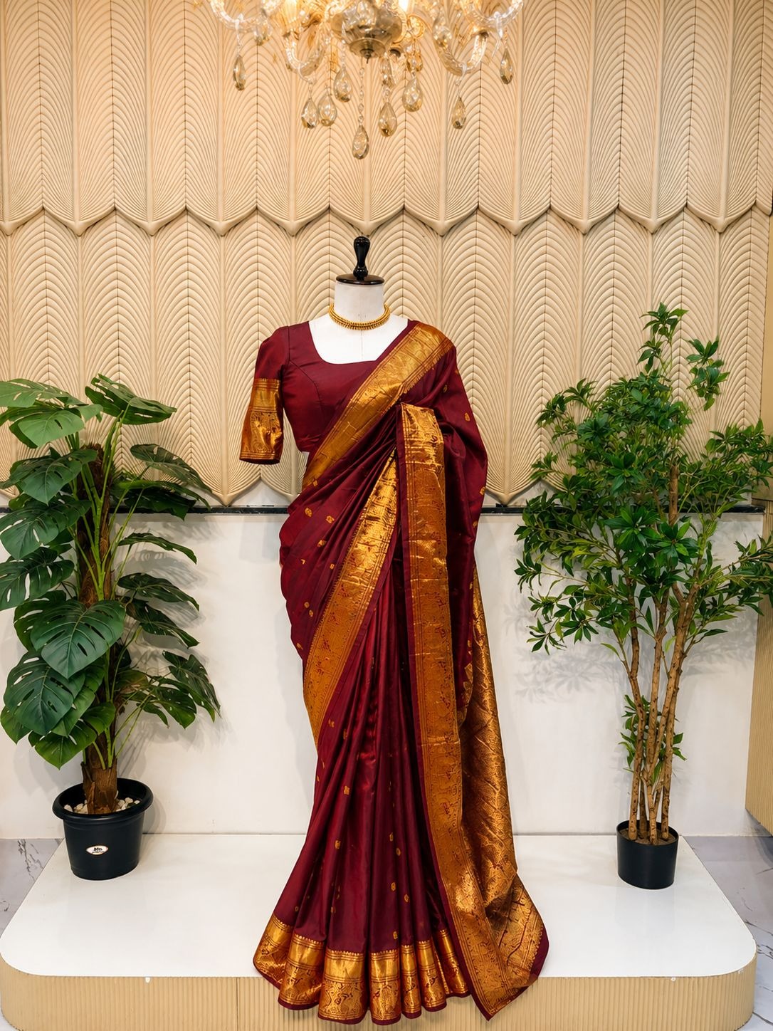 Maroon saree 