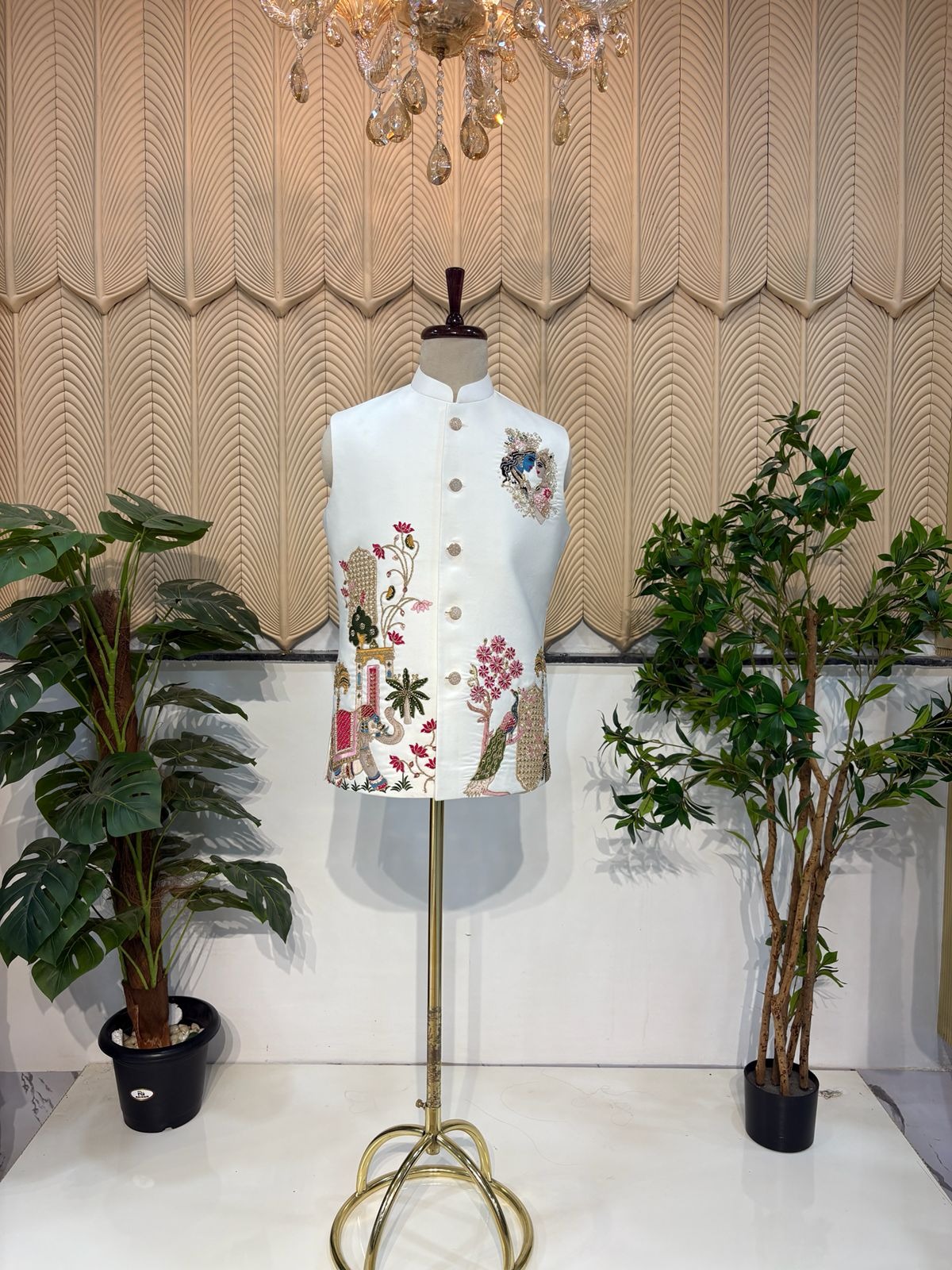 White Radha Krishna Modi Jacket 42