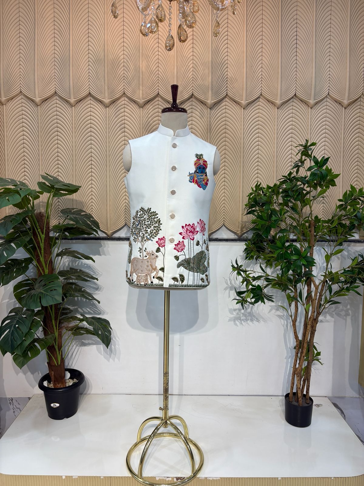White Krishna Modi Jacket 38