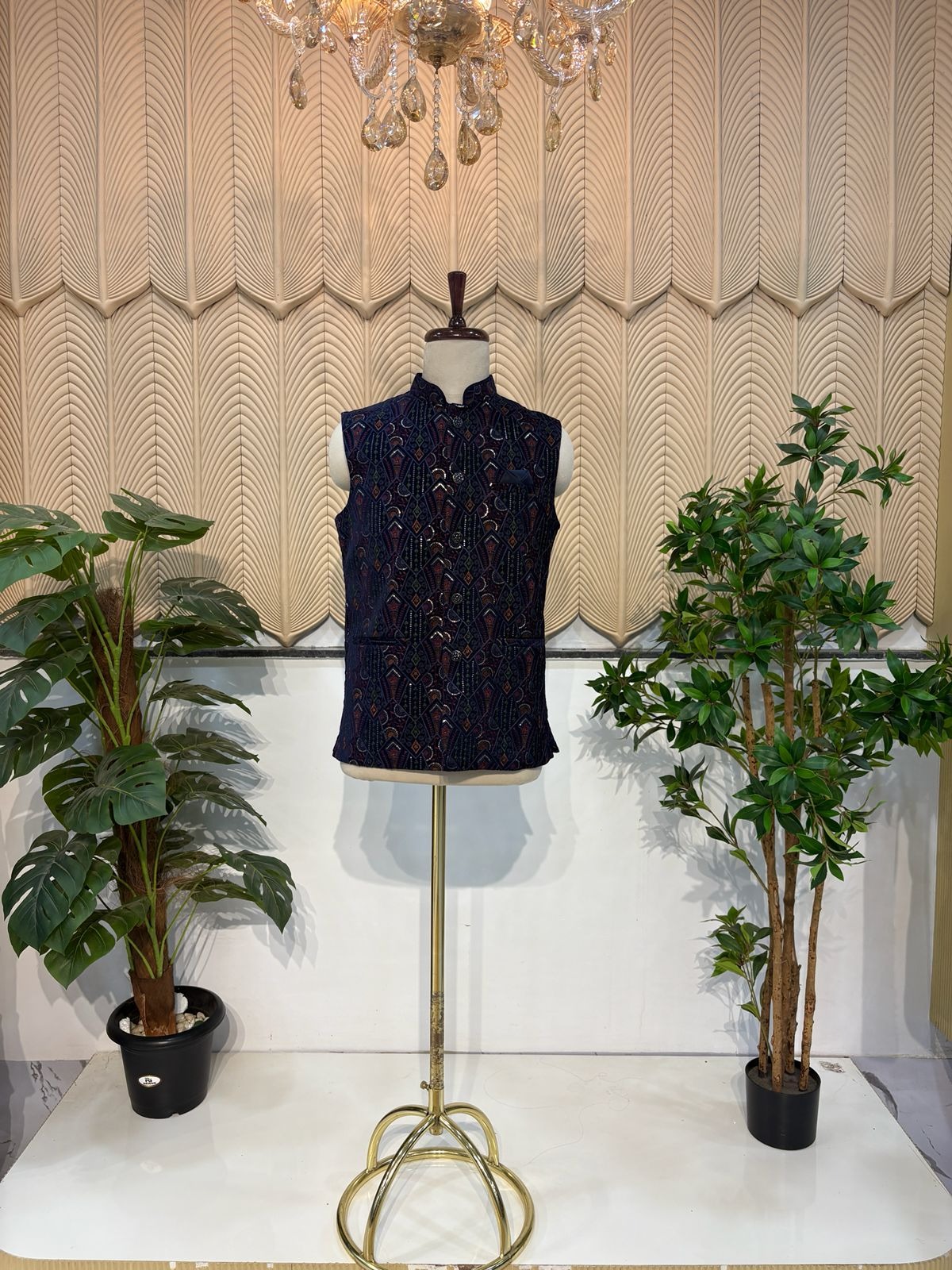 Nevi blue velvet modi jacket