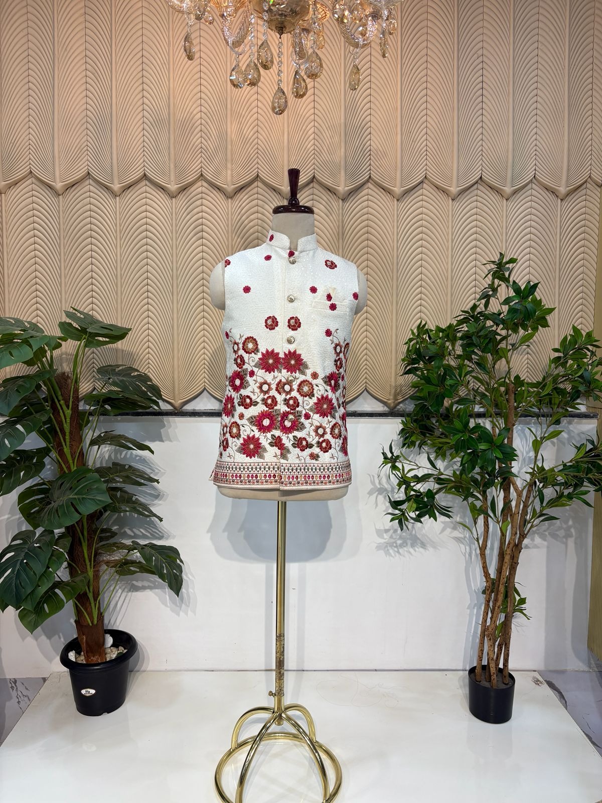 White floral pad modijacket 42