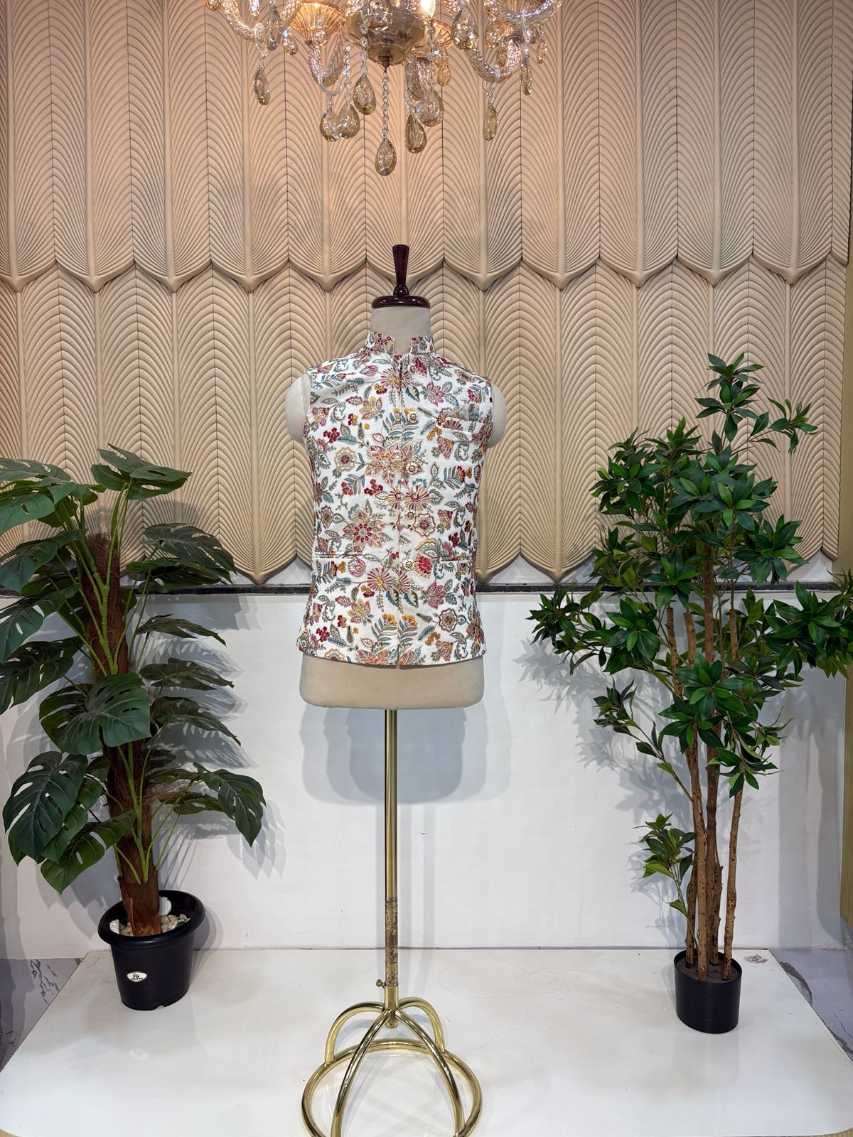 White multi colour modijacket 36