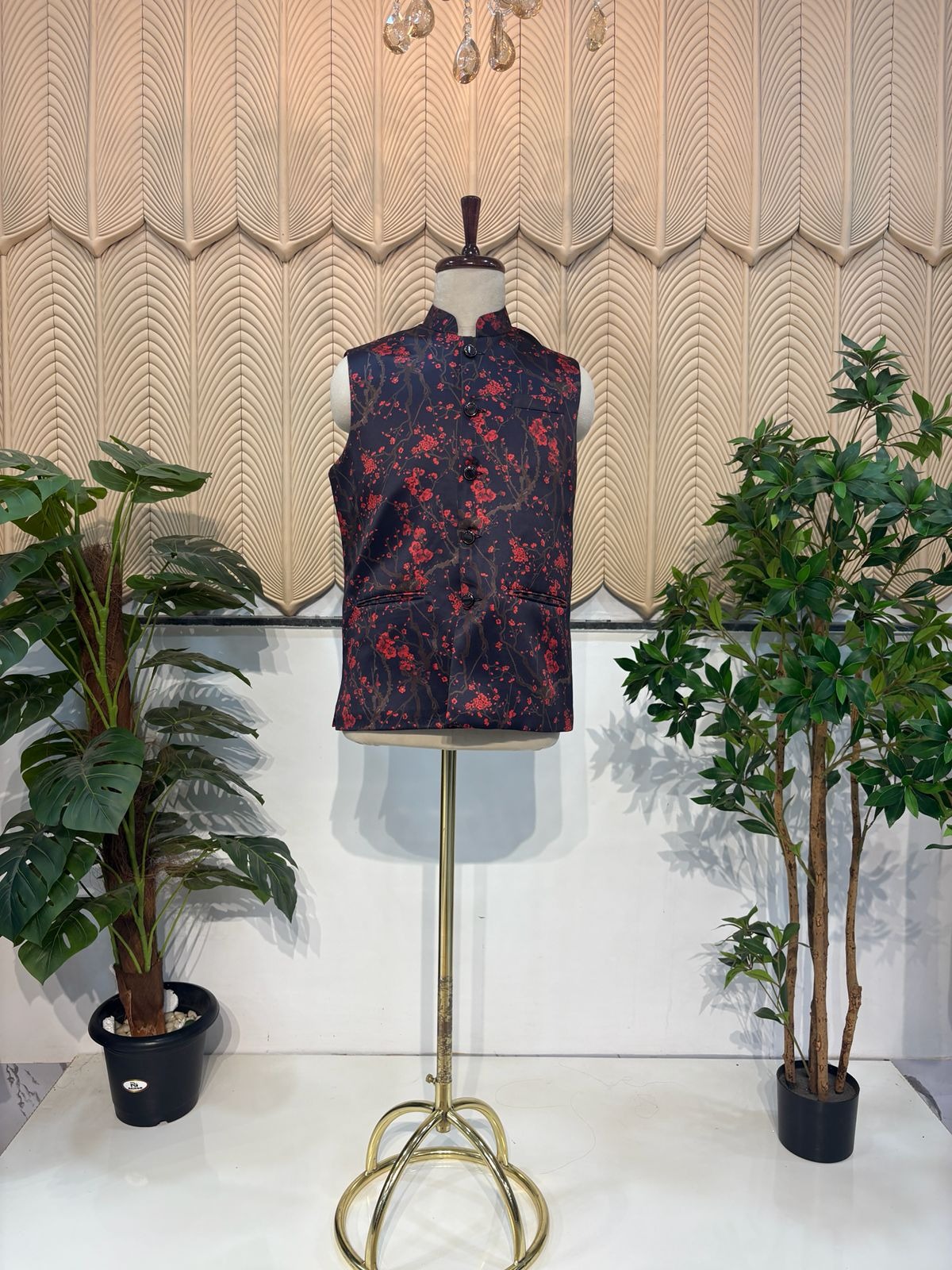 Blue and red shaded modi jacket 