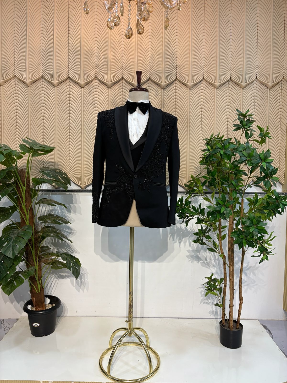 Black Zari work Tux 38