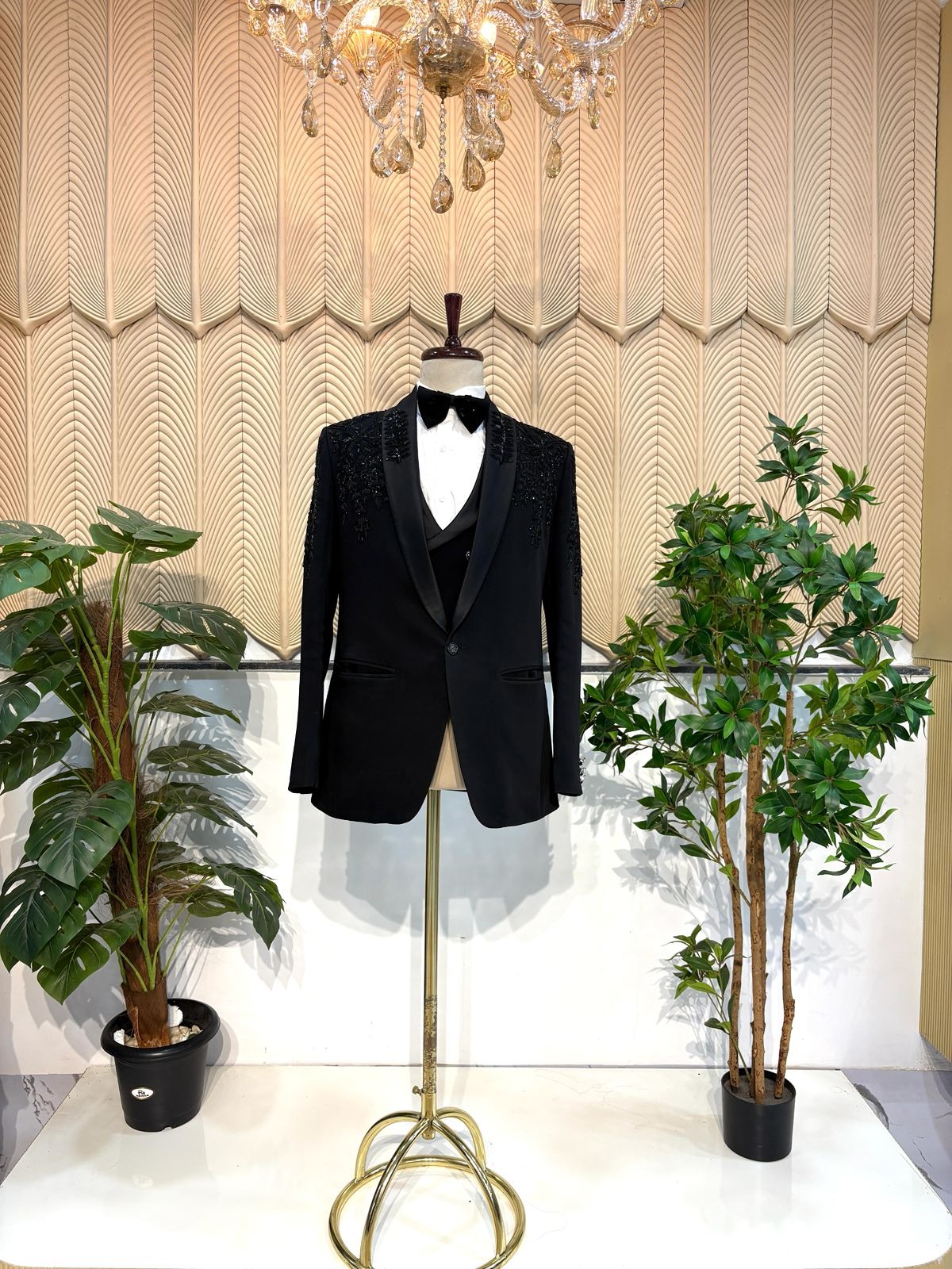 Black Zari work Tuxedo 46