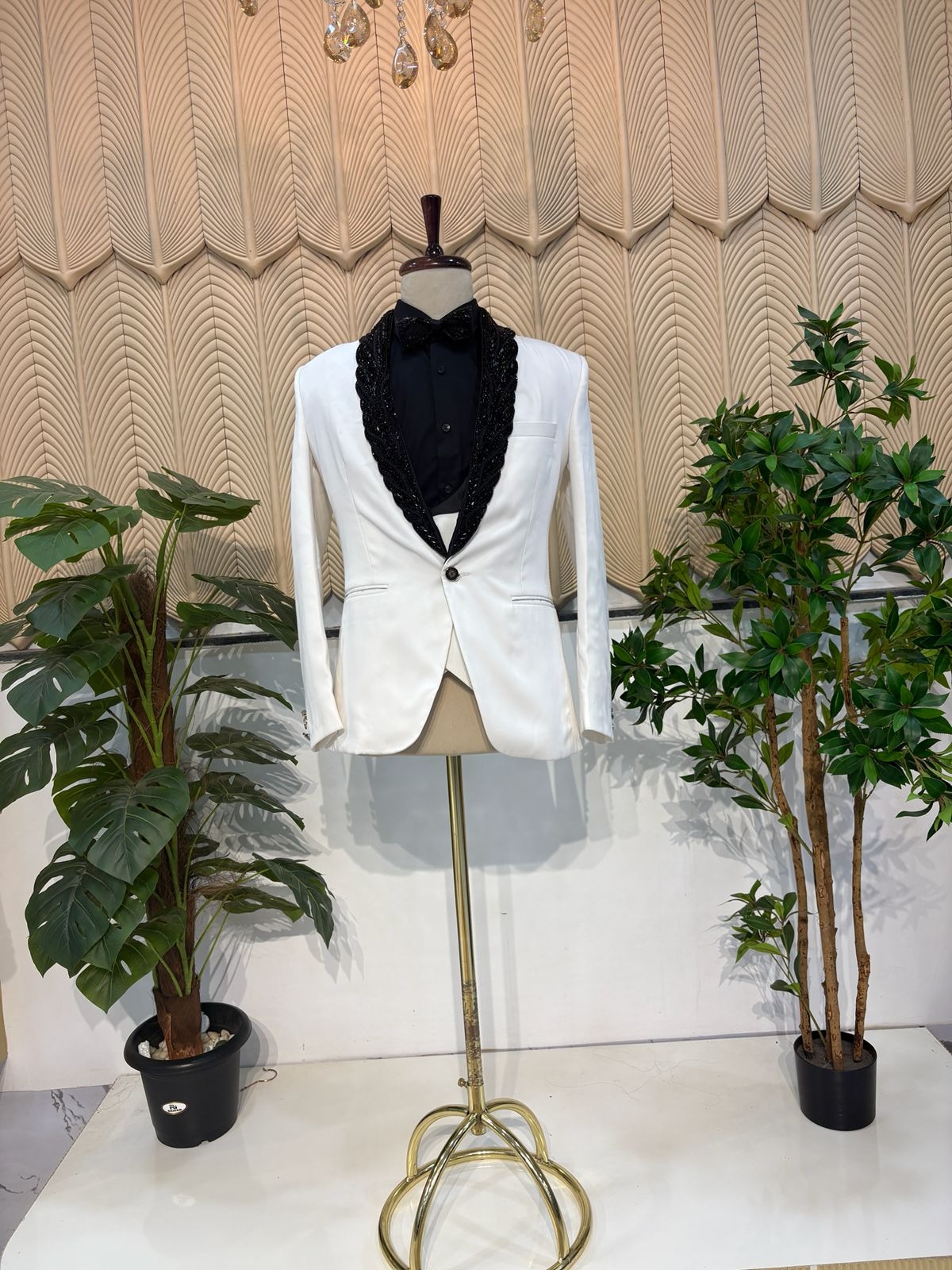 White zari work tuxedo 38