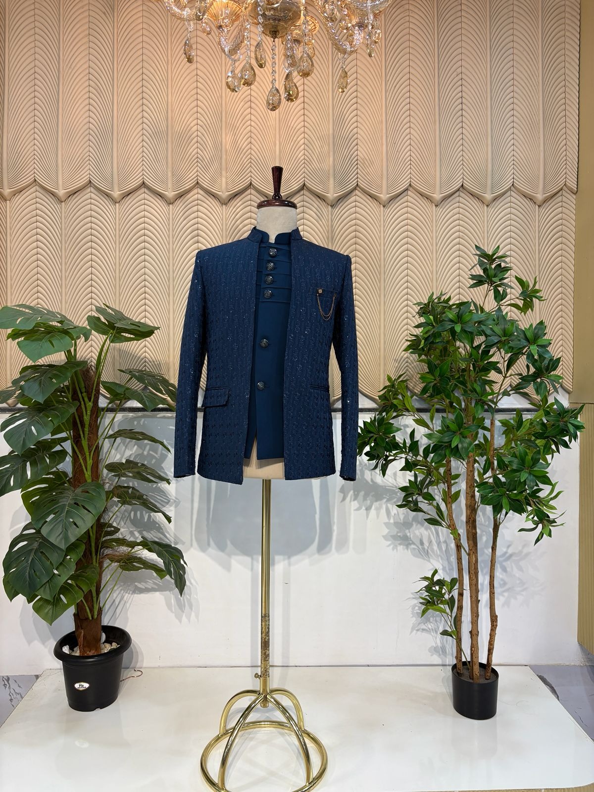 Peacock green jacket jodhpuri 38