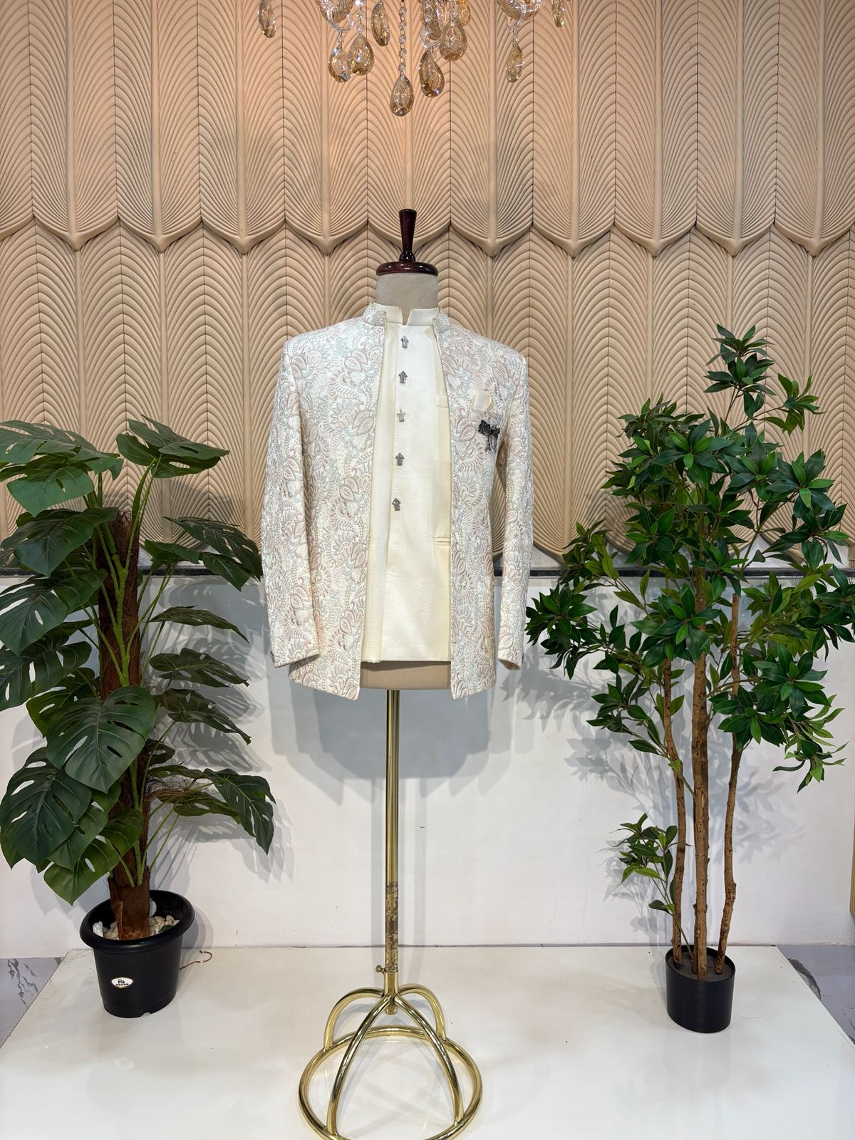 White jacket jodhpuri 38
