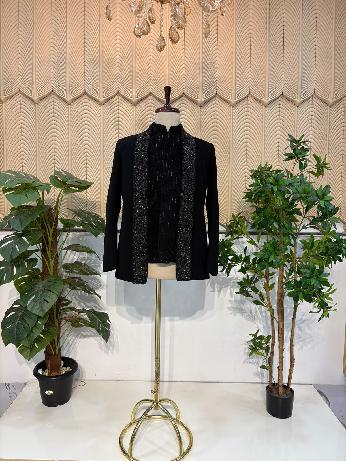 Black jacket Work Jodhpuri 44