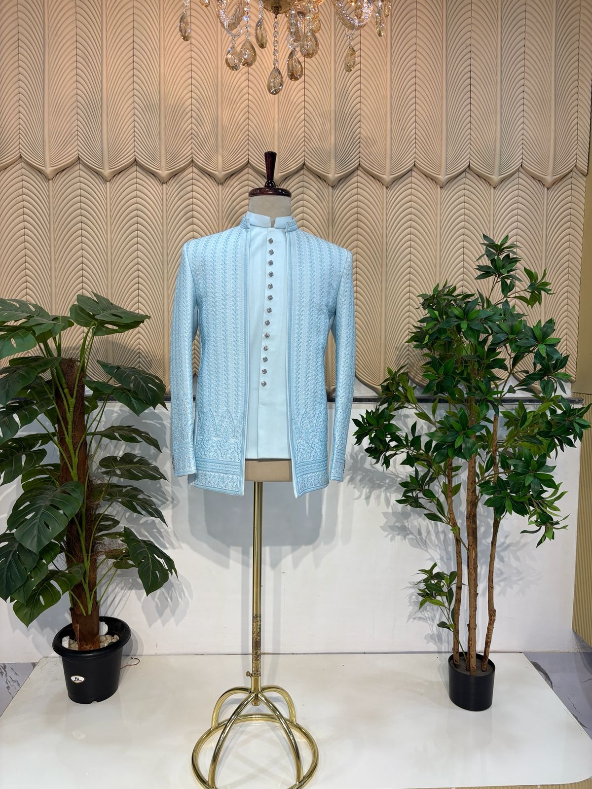 Sky blue jacket jodhpuri 38