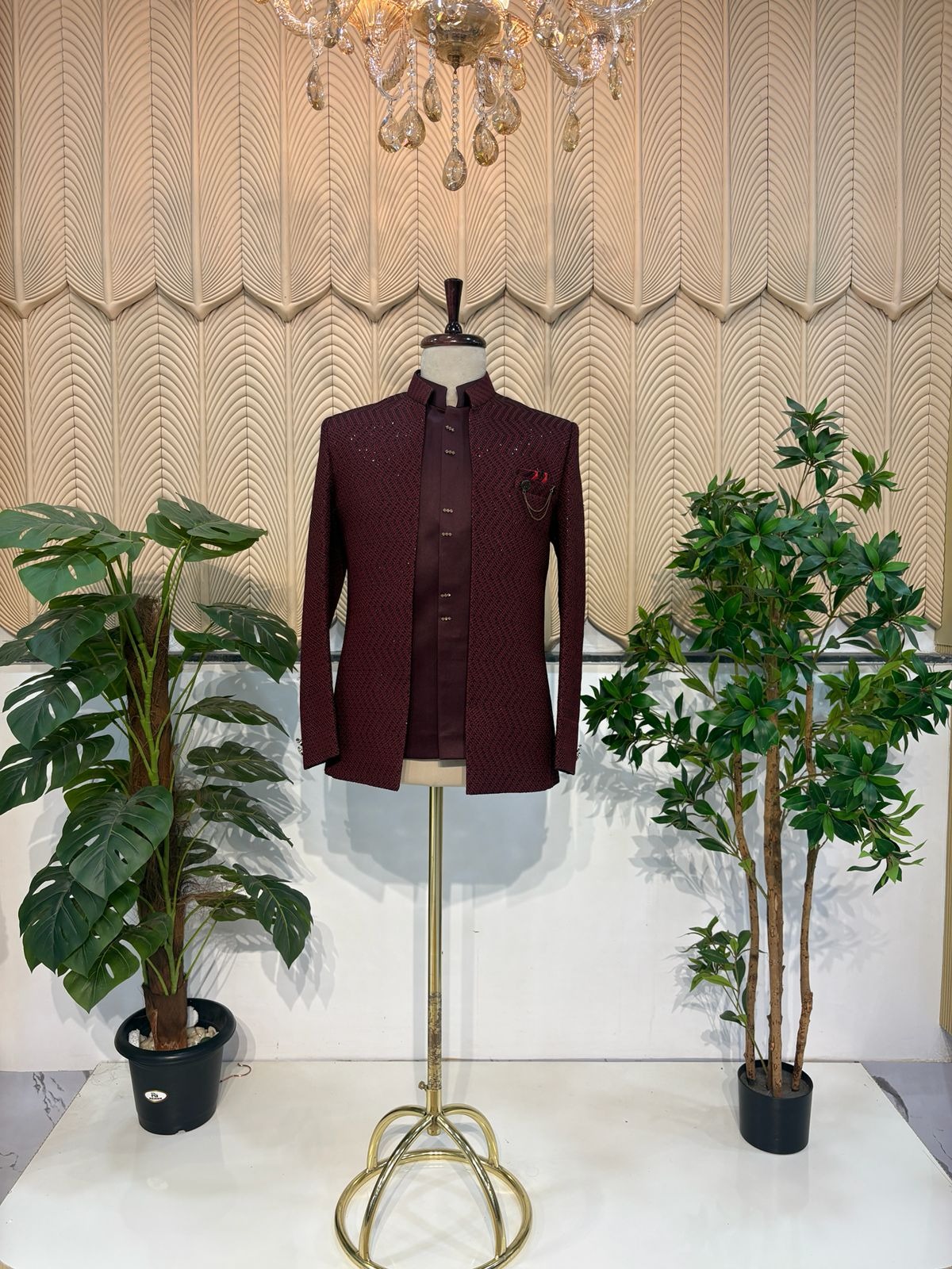 Maroon Jacket Jodhpuri 38