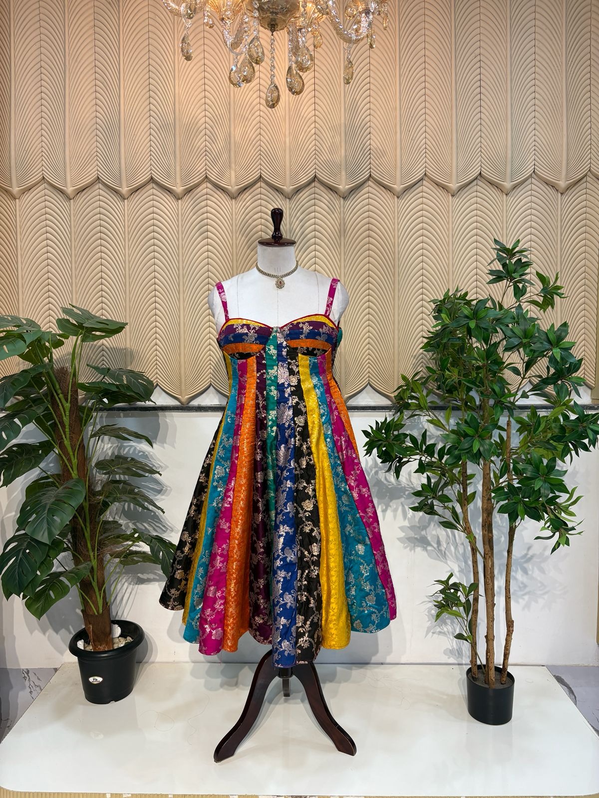 Multi colour corset gown 