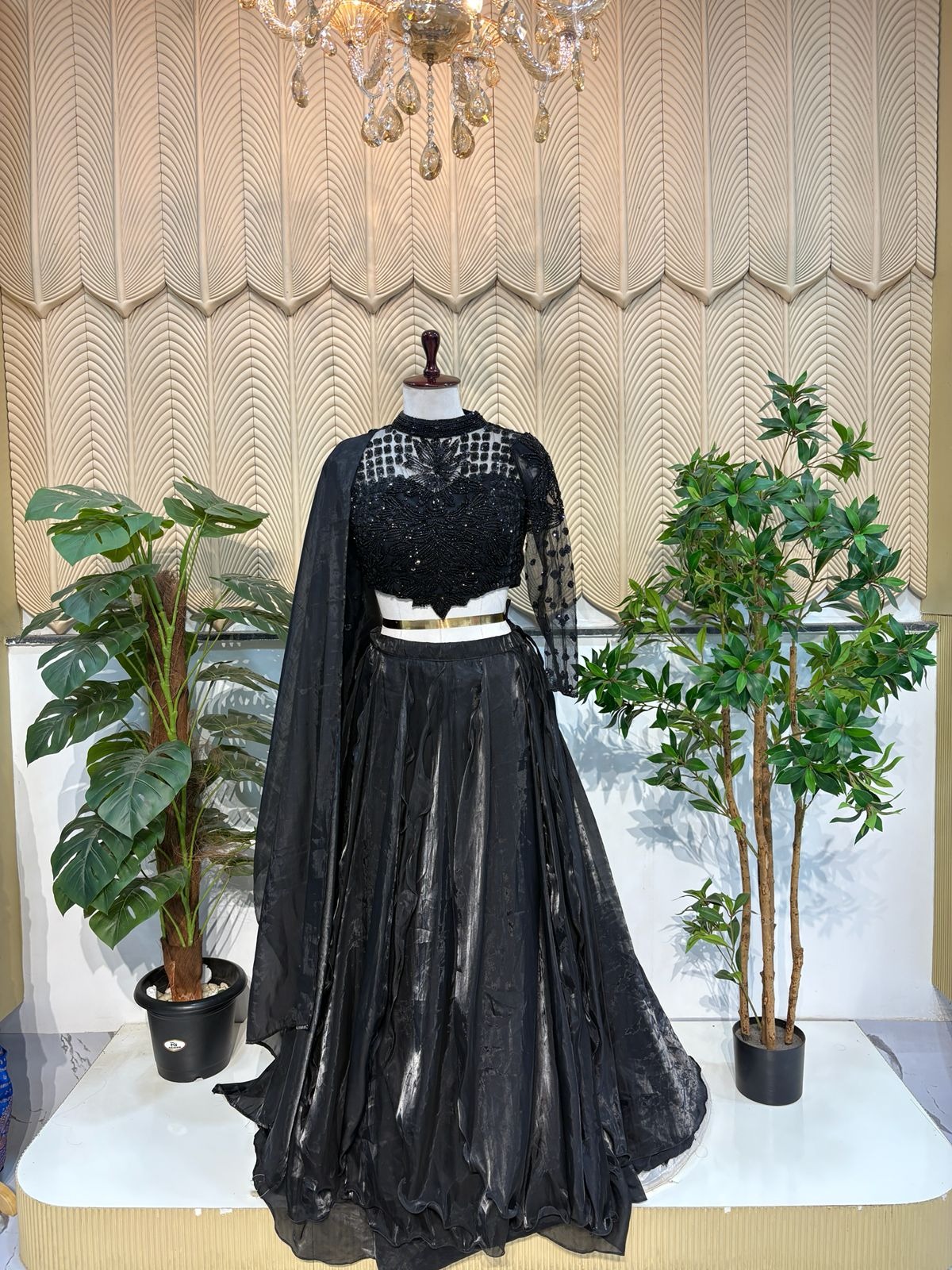 Black full sleves lehanga