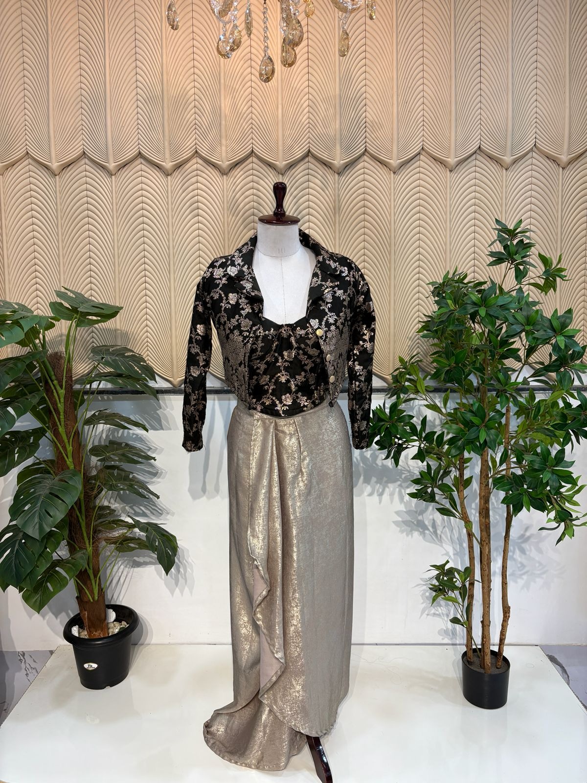 Golden And black indowestern