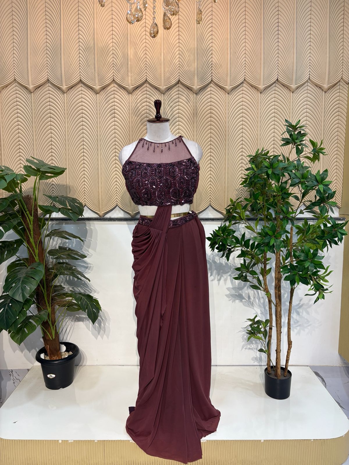 Brown Indowestern 