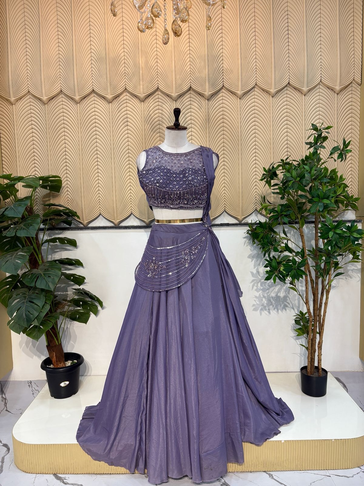 Lavender Indoweastern Lehanga