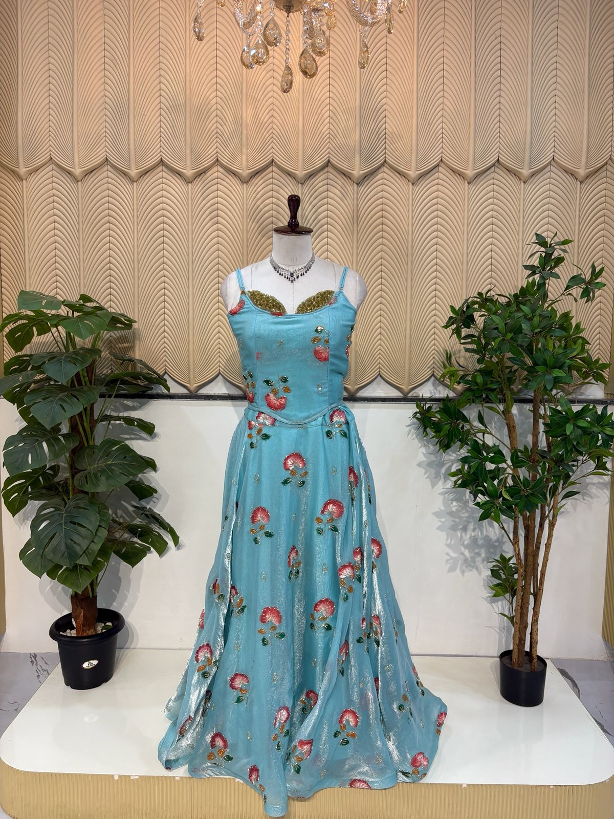 Sky Blue Indowestern