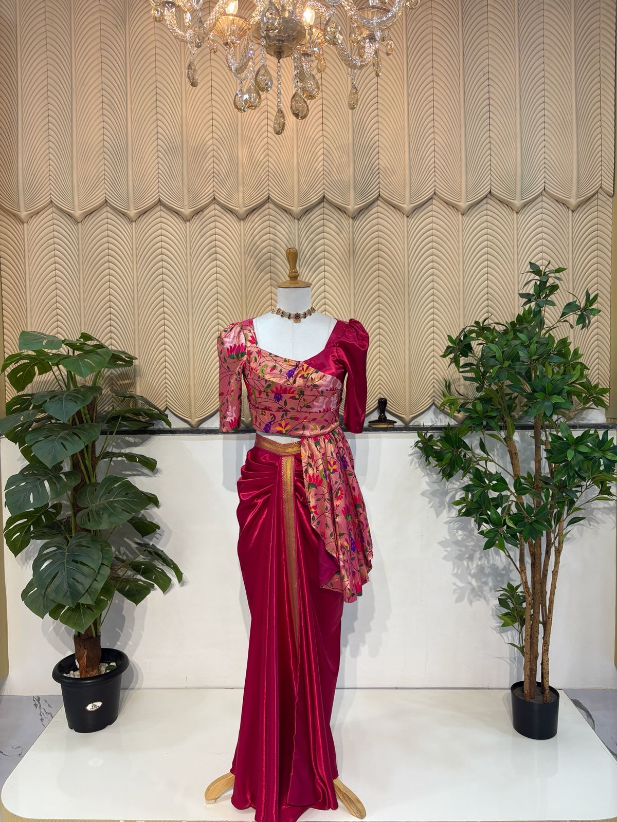Pink indowestern 