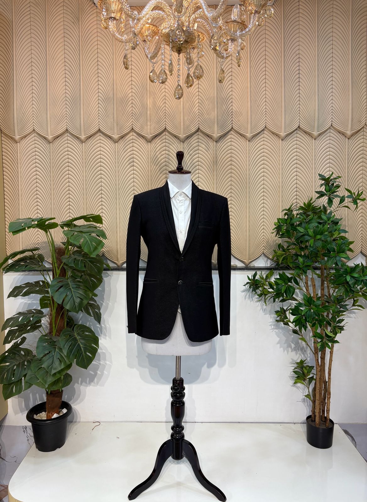 Black Glitter  Tuxedo Blazer 38