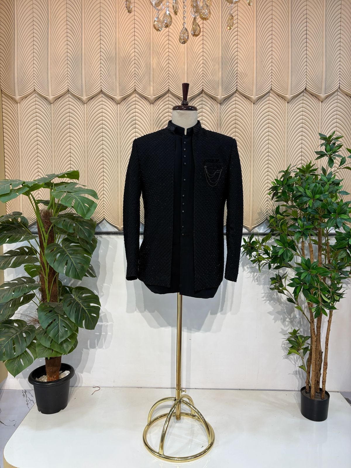 Black work jacket jodhpuri 42