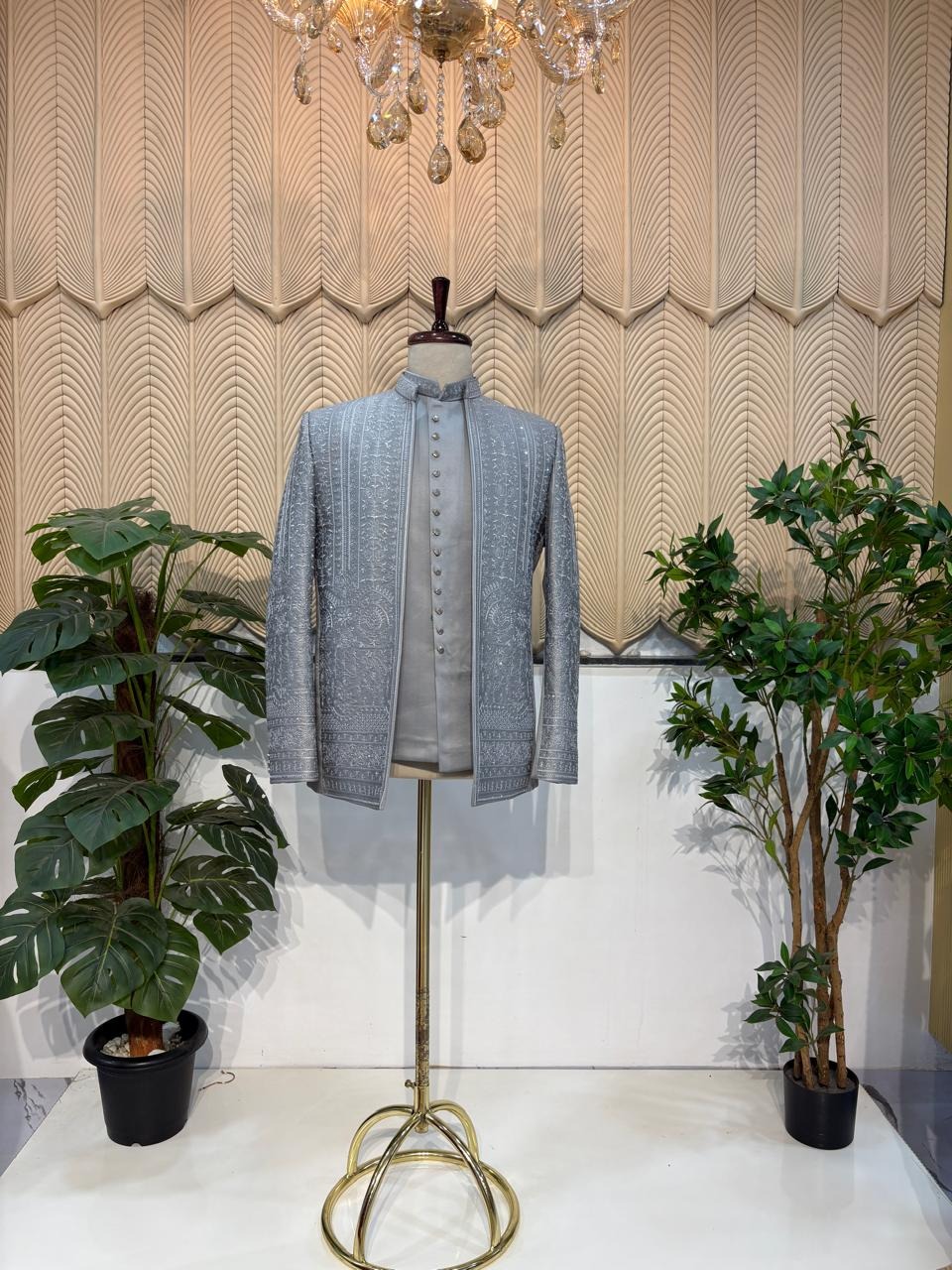 Grey Jacket Jodhpuri 40