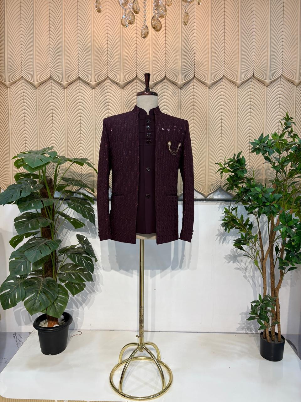 Maroon Jacket jodhpuri 36