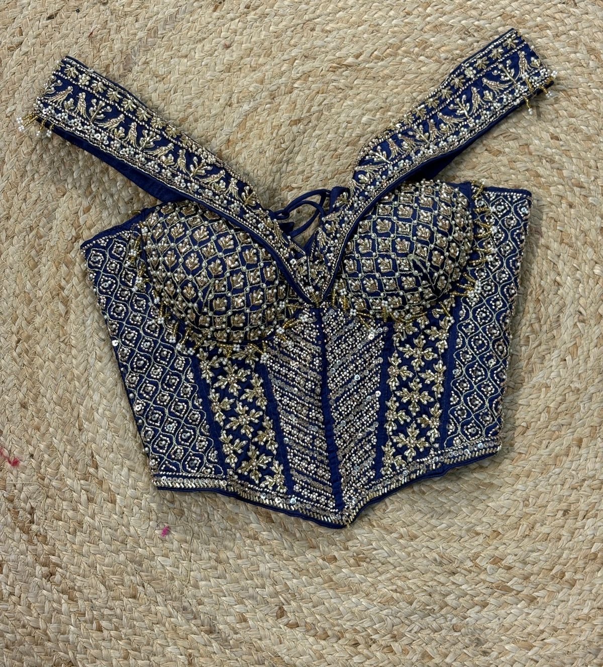 Blue Off shoulder Blouse 