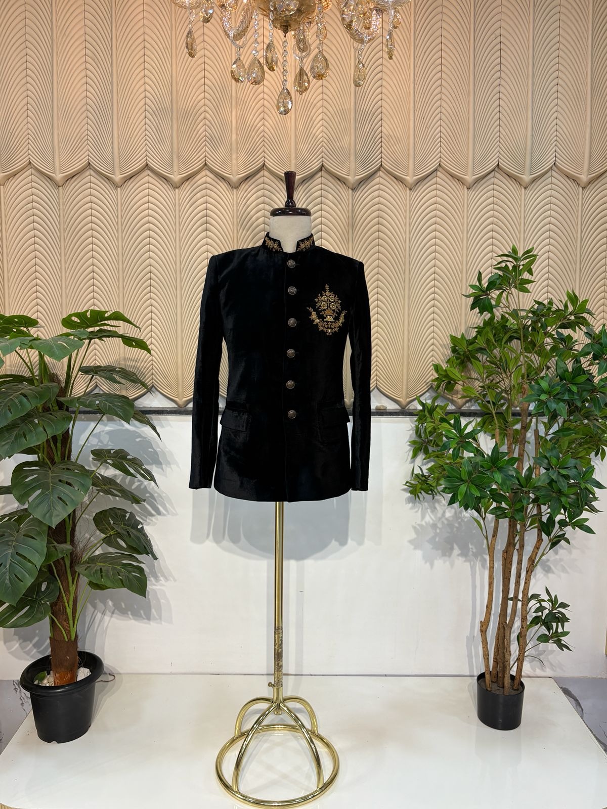 Black Jodhpuri With Gold Work 36