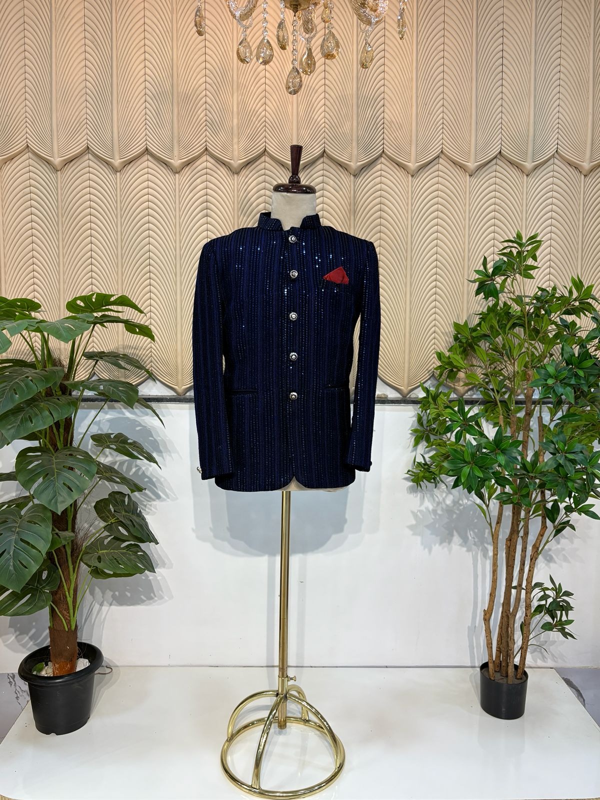 Blue Sequins Jodhpuri 42