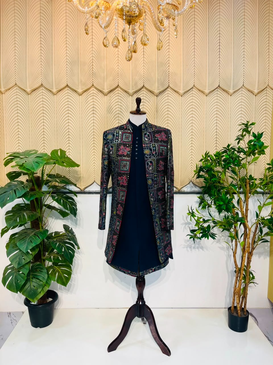 Blue multicolour sherwani 36