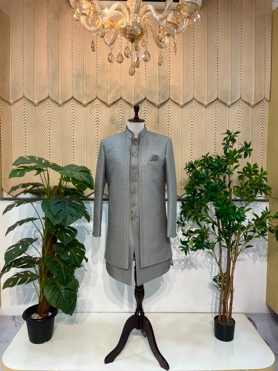 Grey Jacket Indowestern 38