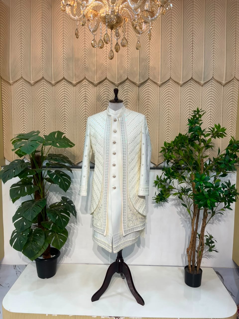 White jacket sherwani 40