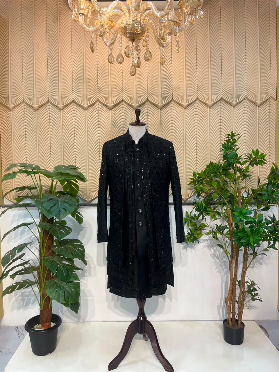 Black Full work indowestern 40