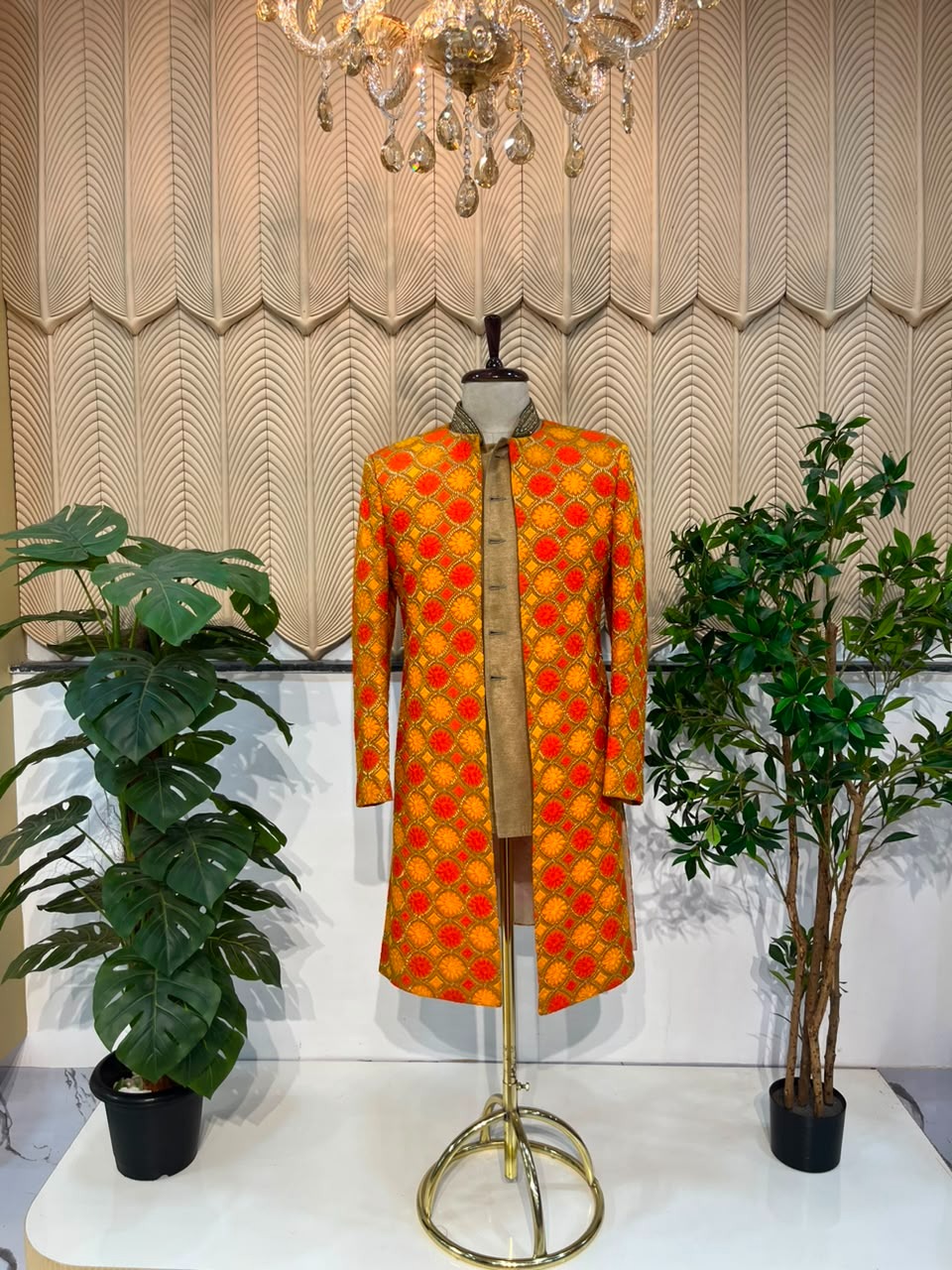 Orange red shaded new sherwani 40 