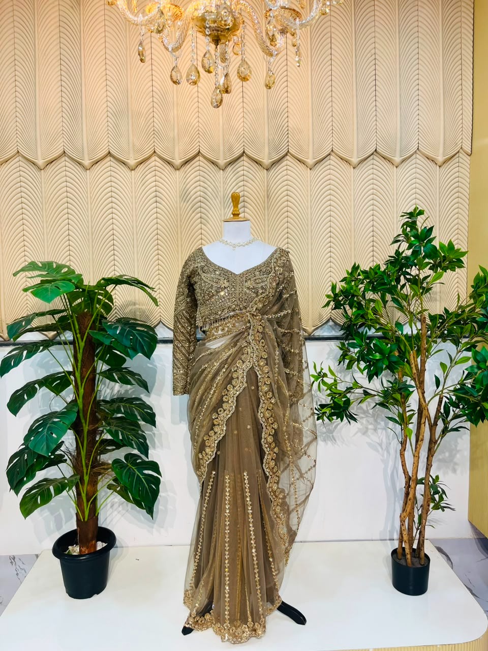 Golden New Western Saree