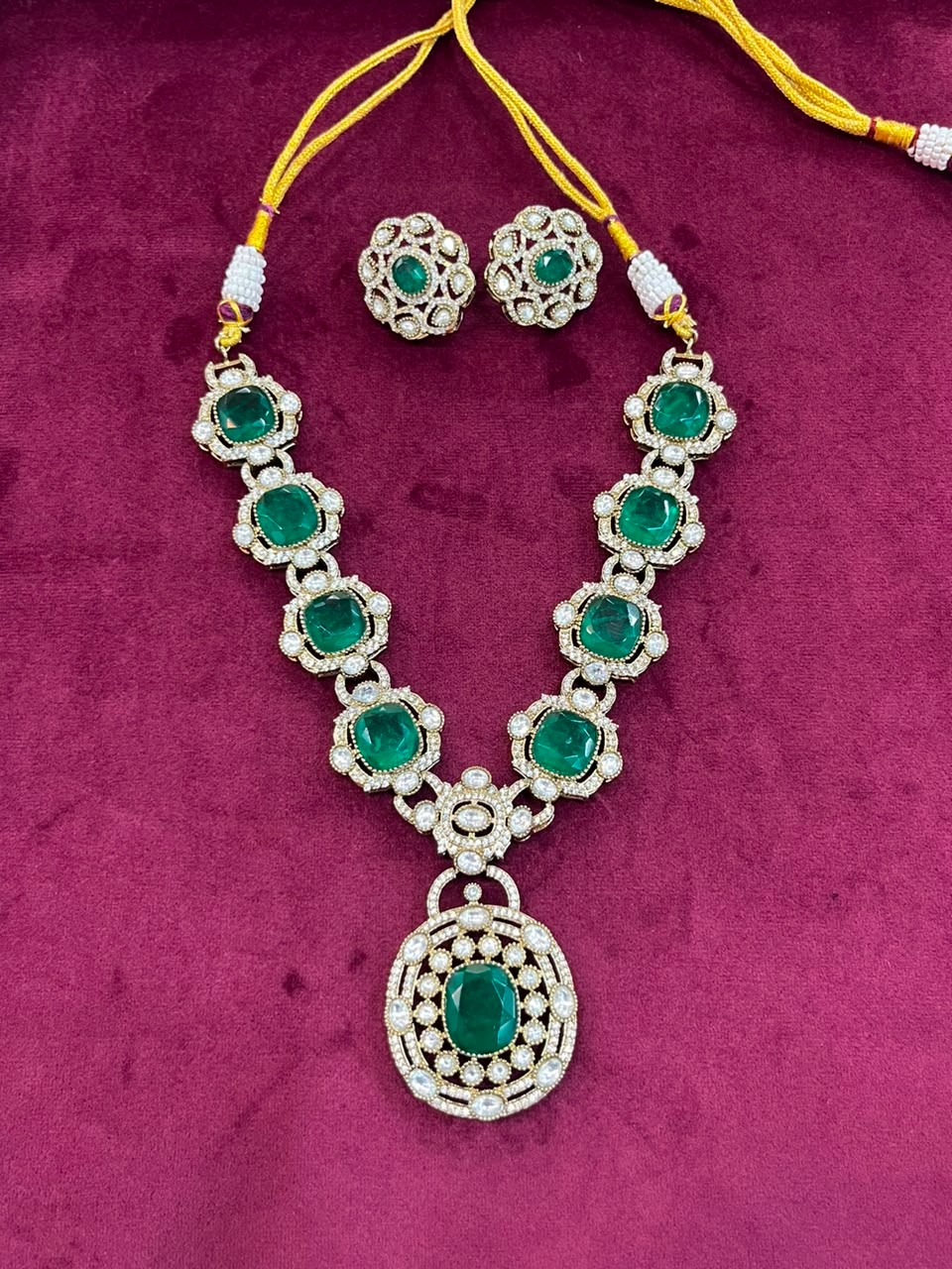 Green Kundan Small set 
