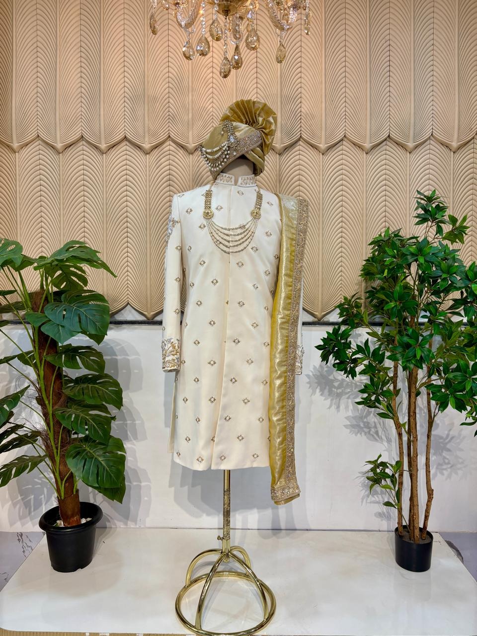 White handwork sherwani 38