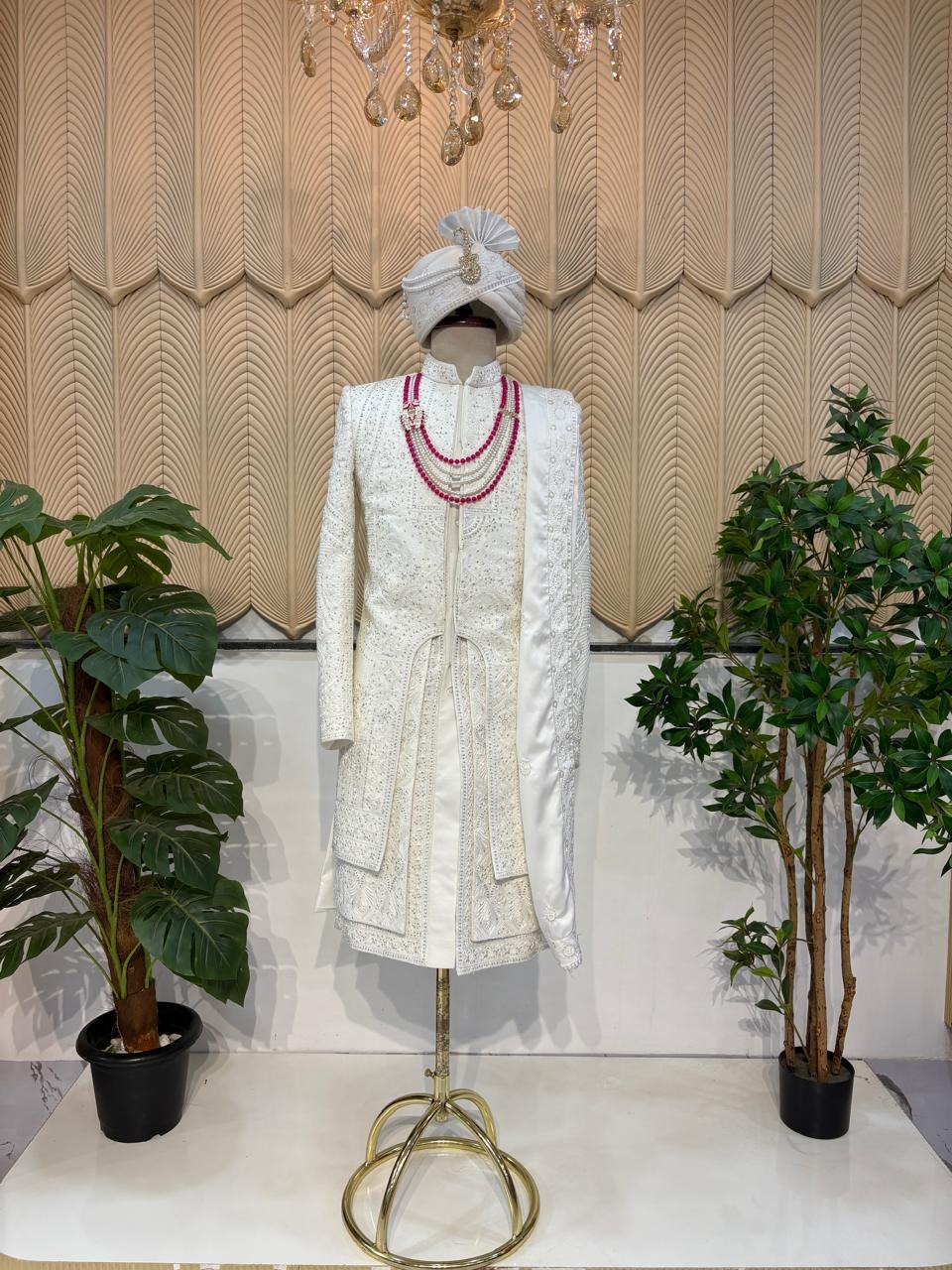 white layer sherwani new 36