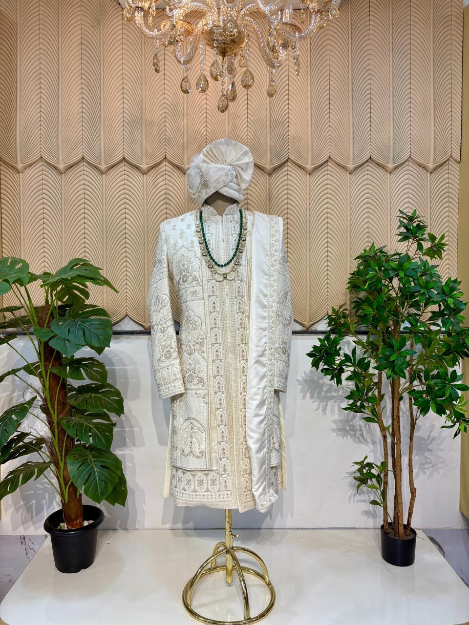 White layer shervani 44